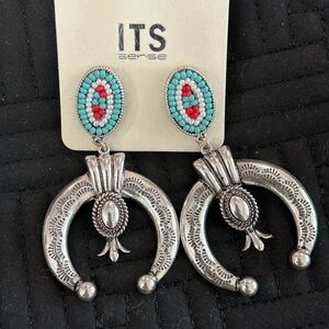 Turquoise and Silver Dangle Earrings